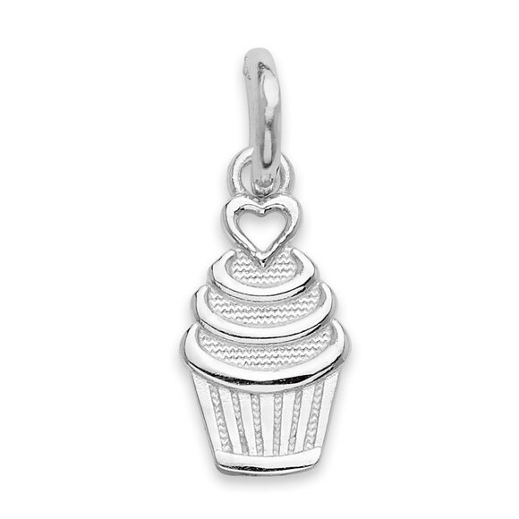 925 Sterling Silver Cupcake Charm - Birthday Jewelry Gifts for Her - Picture 1 of 6